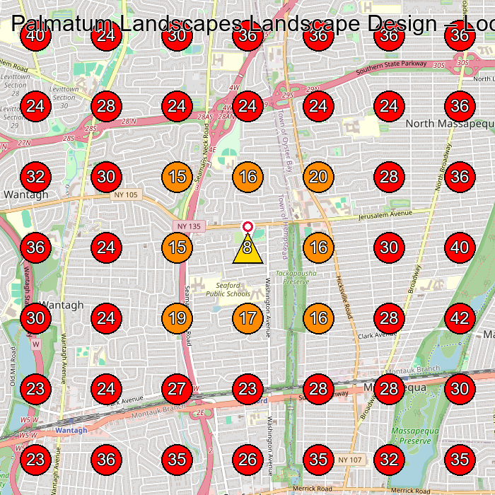 Palmatum Landscapes Landscape Design GeoGrid visibility map for Landscape Designer in Massapequa